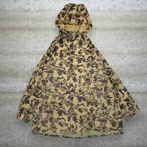 True Vintage Duck Hunting Camo Trench Coat Style Jacket Converse Hooded Zip 70s